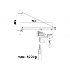 Поворотна стріла для електричної тросової тяги Holzmann SA 600750