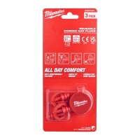 Багаторазові беруші зі шнуром - 3 шт MILWAUKEE 4932471904 матеріал 100% термопластичний поліетилен