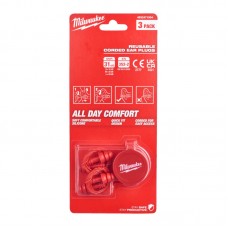 Багаторазові беруші зі шнуром - 3 шт MILWAUKEE 4932471904 матеріал 100% термопластичний поліетилен