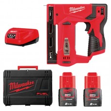 Степлер акумуляторний MILWAUKEE, M12 BST-202X (+ заряд.пристрій, 2 акум.X 2Аг, HD кейс)