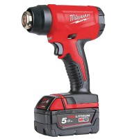 Термоповітродувка   акумуляторна MILWAUKEE, M18 BHG-502C (+ заряд.пристрій, 2 акум.Х 5Аг, кейс)