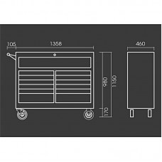 Тумба інструментальна на коліщатах 13 ящиків (уп.1)