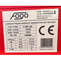 Інверторний генератор бензиновий FOGO F8001ISA (6,8 кВт)