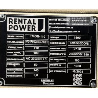 Генератор дизельний TMG Power TMGB-110 (80 кВт) з напрацюванням