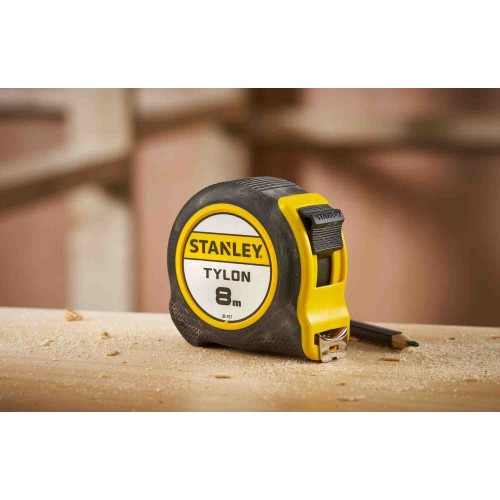 Рулетка вимірювальна Tylon ™ довжиною 8 м, шириною 25 мм, в пластмасовому корпусі STANLEY 0-30-657