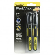 Набор з двох плоских маркерів FatMax® із загостреним наконечником і стійким чорним чорнилом STANLEY 0-47-312
