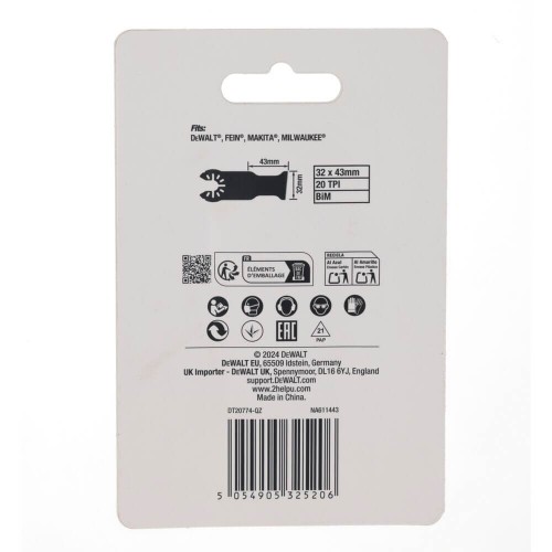 Полотно пиляльне заглибне тристороннє Extreme DeWALT DT20774