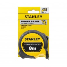 Рулетка вимірювальна CONTROL-LOCK довжиною 8 м, шириною 25 мм, в обгумованому корпусі, з подвійною шкалою STANLEY STHT37232-0