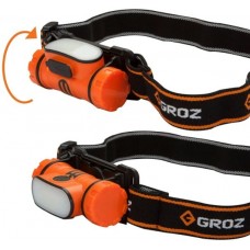 Ліхтарик налобний акумуляторний LED-220, 3W COB, 150 люмен Groz 55052