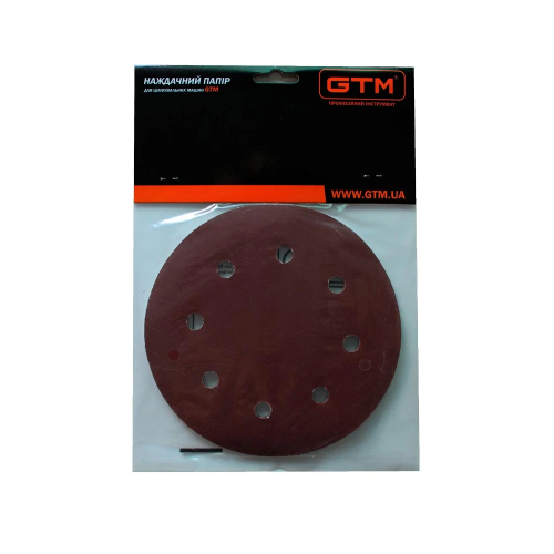 Круг шліфувальний GTM 180 мм, P-80 на липучці 5 шт (SZS180L P80)