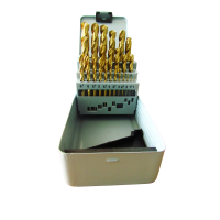 Набір свердел по металу 25 шт Ø 1-13 мм з титаново-нітридним покриттям VULKAN HSS TiN