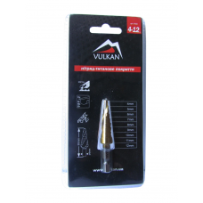 Свердло ступінчасте VULKAN HSS TiN (4-12мм, 9 ступенів)