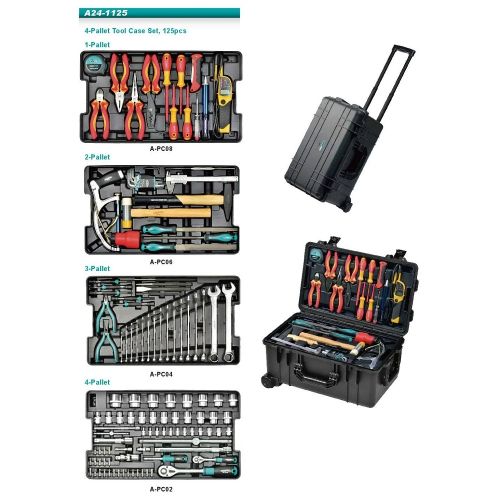 Набір інструменту Whirlpower A24-1125 125 од. ящик пластик. на колесах