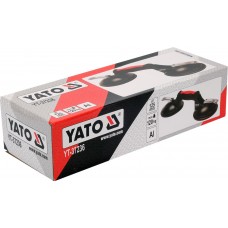 Присоска для монтажу скла подвійна YATO: 2 чашки Ø= 125 мм, m= 120 кг, 245х 125х 7 мм