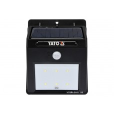 Світильник сонячний акумуляторний YATO Li-Ion 3.7 В 0.9 Агод 120 лм з датчиком руху 3 м