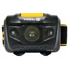 Ліхтар на чоло світлодіодний VOREL 1+2 LED 1 Вт 100 лм 55 x 47 x 29 мм 3 x ААА