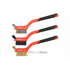 Набір щіток YATO сталь/латунь/нейлон 180 мм 3 ряди 3 шт