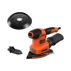 Шліфмашина 4-режимна Black+Decker 200 Вт 13000 об/хв зі змінними платформами і пилозбірником