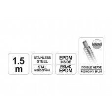 Шланг для душу FALA з нержавіючою сталевою хромованою гофрою G1/2 1.5 м