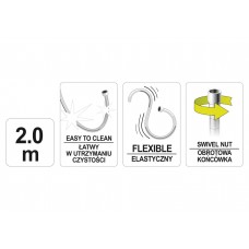 Шланг для душу FALA покритий хром-білою ПВХ гофрою G1/2 2 м