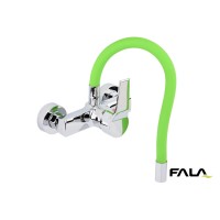 Змішувач води настінний "FLEXIBLE" FALA з гнучкою зеленою лійкою