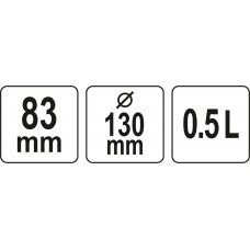 Глечик гумовий для гіпсу і будівельних розчинів YATO, об'єм- 0,5 л, Ø= 130 мм, H= 83 мм