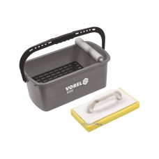 Відро пластикове з валиком і теркою з губкою для плиточних робіт VOREL 10 л 41.5 х 22 х 17.5 см