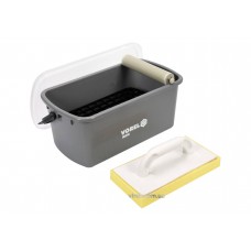 Відро пластикове з валиком і теркою з губкою для плиточних робіт VOREL 10 л 41.5 х 22 х 17.5 см