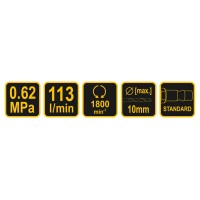 Дриль пневматичний VOREL 1/4" 10 мм 1800 об/хв 0.62 Мпа 113 л/хв