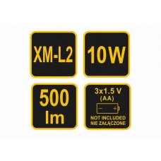 Ліхтар світлодіодний CREE XM-LM VOREL 10 Вт 500 лм 3 x АА