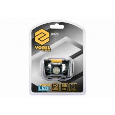 Ліхтар на чоло світлодіодний VOREL 1+2 LED 1 Вт 100 лм 55 x 47 x 29 мм 3 x ААА