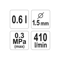 Пульверизатор YATO HVLP 1.5 з верхнім баком 0.6 л