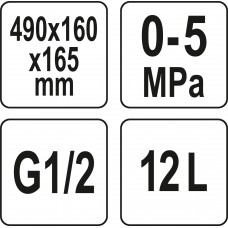 Прес ручний для контролю щільності трубних систем YATO 5 Мпа 12 л