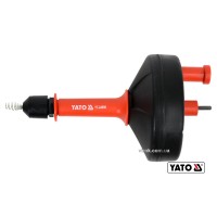 Трос для очищення каналізаційних труб на бобіні YATO 6 мм x 6 м з шпінделем до дрилі