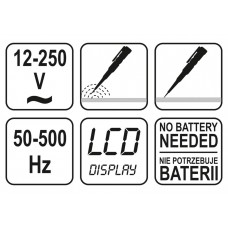 Індикатор напруги цифровий YATO 12-250 В