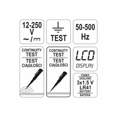 Індикатор напруги цифровий YATO 12-250 В