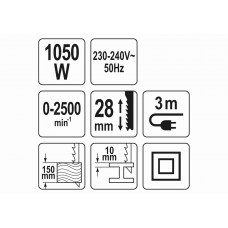 Пила шабельна YATO 1050 Вт 2500 об/хв 28 мм