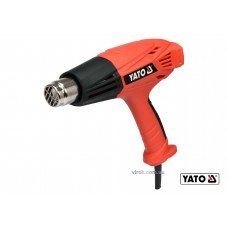 Фен технічний мережевий YATO 2 кВт 450°/600° 250/500 л/хв регулятор температури + 4 насадки