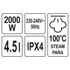 Паровий апарат для здирання шпалер мережевий YATO 2 кВт 4.5 л 100°С