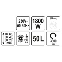 Газонокосарка на 4-х колесах мережева YATO 1800 Вт 38 см 50 л
