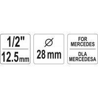 Насадка-ключ до форсункових камер двигуна MERSEDES YATO 1/4" Ø28 мм 58 мм