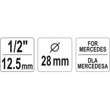 Насадка-ключ до форсункових камер двигуна MERSEDES YATO 1/4" Ø28 мм 58 мм